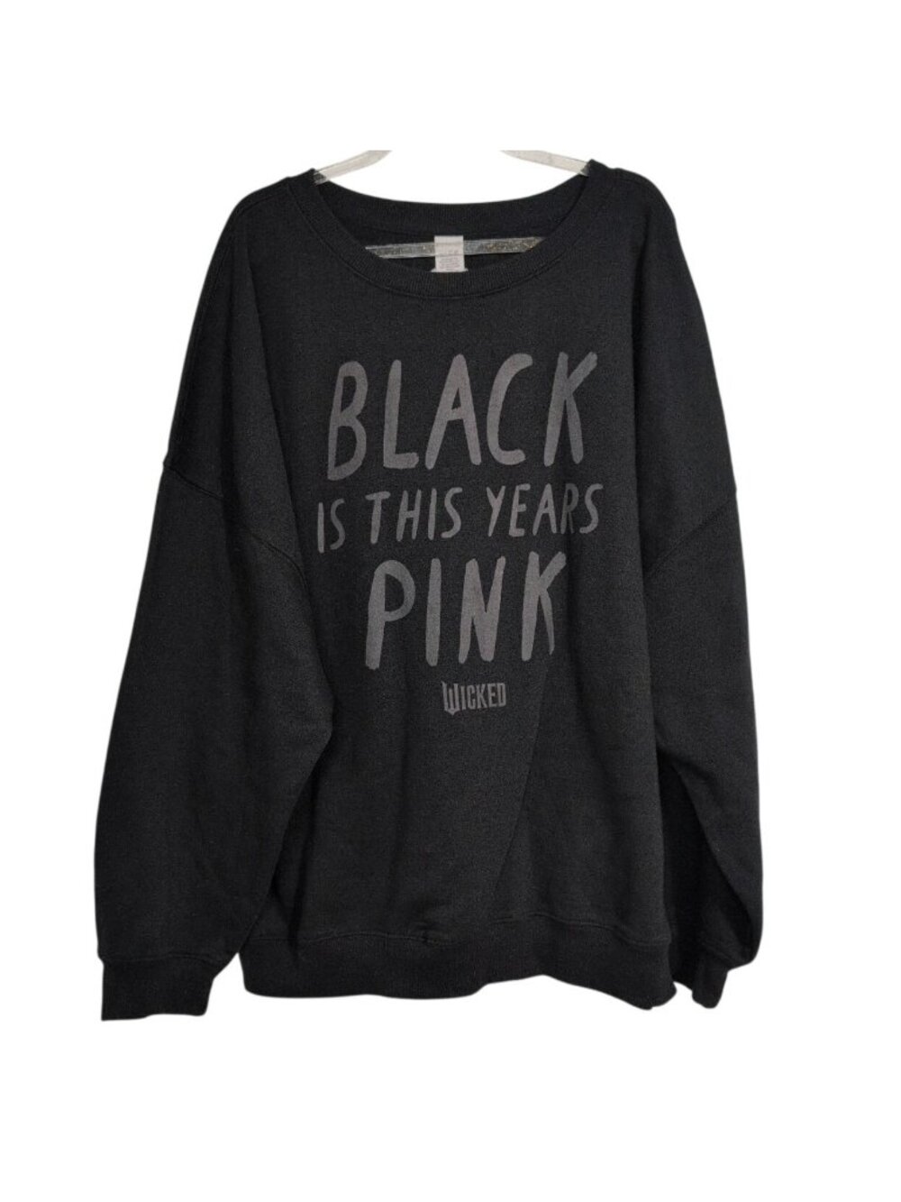 Wicked Black is the New Pink Sweatshirt Womens Size XL Black Graphic